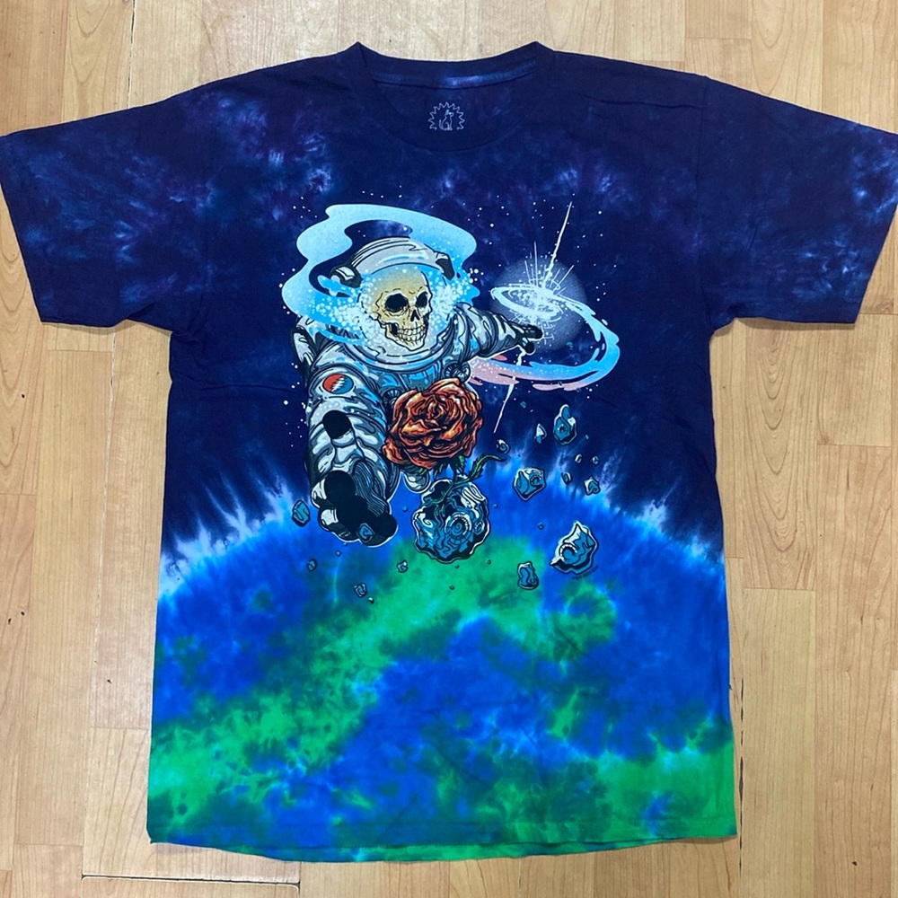 Grateful Dead Spaceman Men’s Tie Dye Shirt Available in Medium, Large, and 2XL